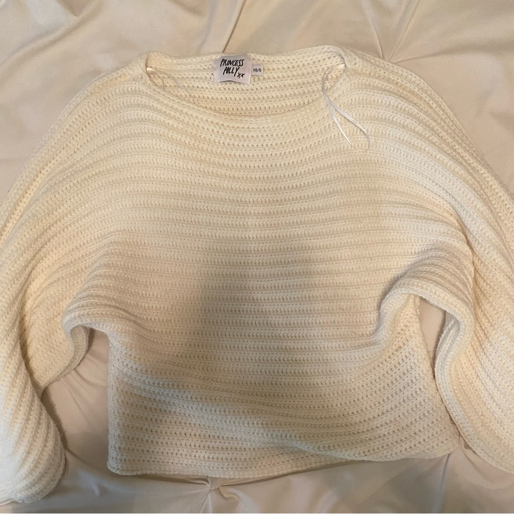 Princess Polly Cropped White sweater